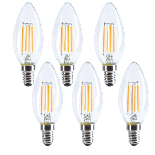 Etrogo Glühbirne E14 LED Kerze 4W LED 2700 Kelvin Warmweiß 400 Lumen Filament Ersetzt 40...
