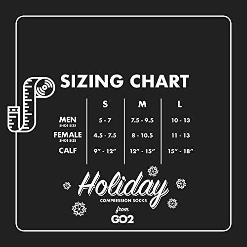 Miniatura 2 de Go2Socks Calcetines de compresión navideños Mujeres y hombres enfermeras corredores Medias médicas de 15-20 mmHg (balones, L, L)