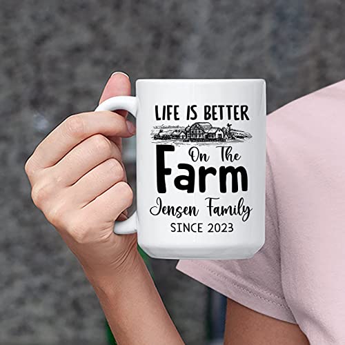 Life-Is-Better-On-The-Farm-Mug-Farmer-Coffee-Mugs-Custom-Farming-Gift-for-Family-Friends-Agriculturist-Gifts-Personalized-Farm-Travel-Mug-for-Birthday-Christmas-White-Tea-Cup-11oz-15oz Life Is Better On The Farm Mug Farmer Coffee Mugs Custom Farming Gift for Family Friends Agriculturist Gifts Personalized Farm Travel Mug for Birthday Christmas White Tea Cup 11oz 15oz