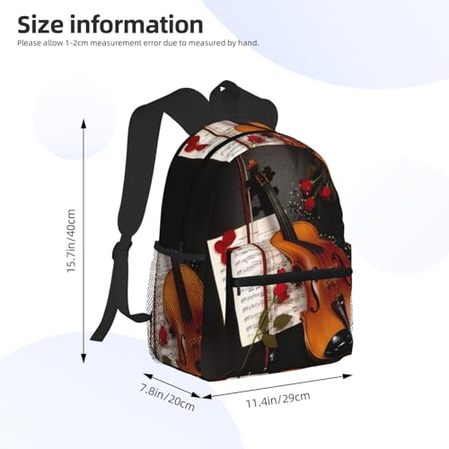 Sac à dos classique de voyage avec compartiment violon et toile imperméable pour l'université - 3