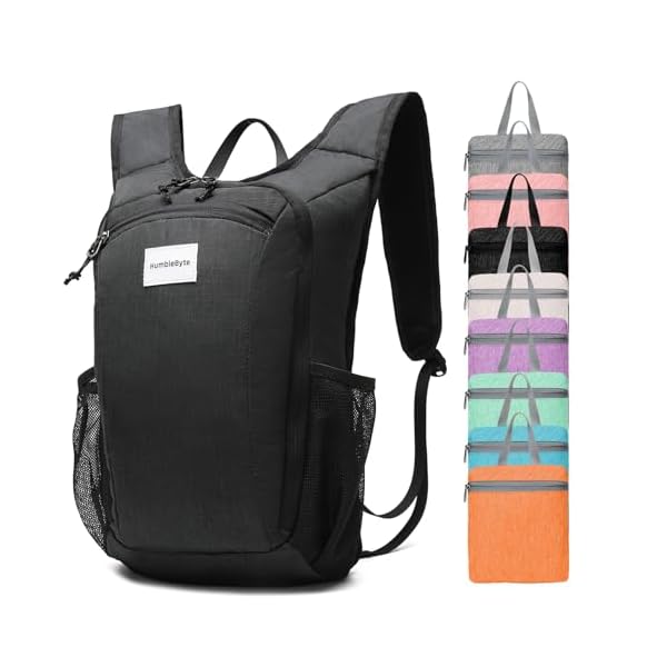 Hiking-Daypacks-10L-Lightweight-Packable-Small-Foldable-Outdoor-Bag-for-Travel-Cycling-HikingBlackGrayPink HumbleByte 10L Lightweight Hiking Bag Small Daypack Hiking Backpack Foldable Outdoor Bag for Women Men(Black)
