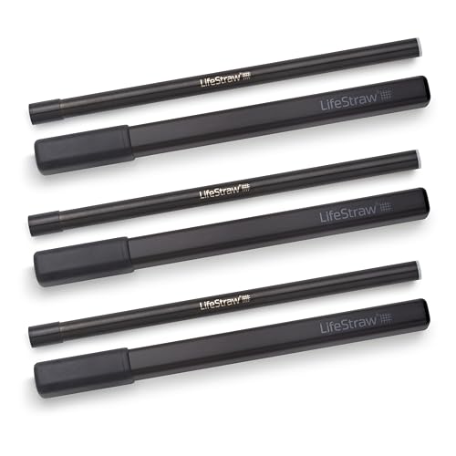 LifeStraw Sip 3-Pack, Reusable Stainless Steel Water Filter Drink...