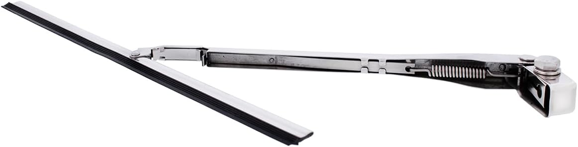 United Pacific A7022 Polished Stainless Steel Wiper Blade/Arm Set w/9-inch Blade & 7 ½ inch Arm, Plug-In Style, Trimmable Blade – ONE Set