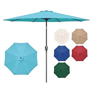 Simple deluxe 9 patio umbrella outdoor table market yard umbrella with push button tiltcrank  urban country home decor