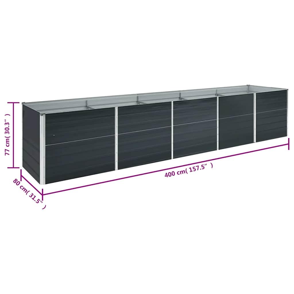 Générique Lit surélevé de Jardin Acier galvanisé 400x80x77 cm Anthracite,Maison & Jardin,Pelouses & Jardins,Jardinage,Pots & Cache-Pots,47063