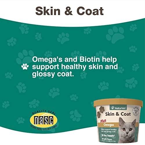 NaturVet – Skin & Coat Plus Omegas for Cats – 60 Soft Chews | Supports Healthy Skin & Glossy Coat | Enhanced with Omega… - Image 6