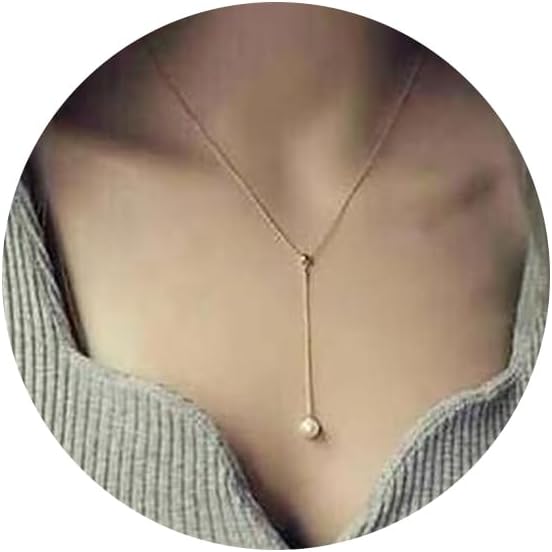 OlbyePearl Pendant Necklace Gold Drop Necklace Choker Unique Necklace Jewellery for Women and Girls
