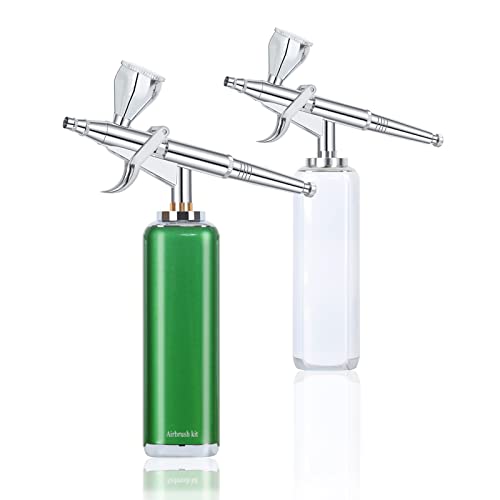 Image of high air Flow Cordless Airbrush Kit, Wireless Portable Air Brush Compressor, Rechargeable Mini Air Brush, Handheld Airbrush Gun for Barber, Model Painting, Nail Art, Makeup, Tattoo (Green)