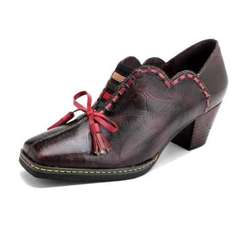 Bottines Mary Jane femme en cuir fait main marron foncé taille 40 EU pour le printemps