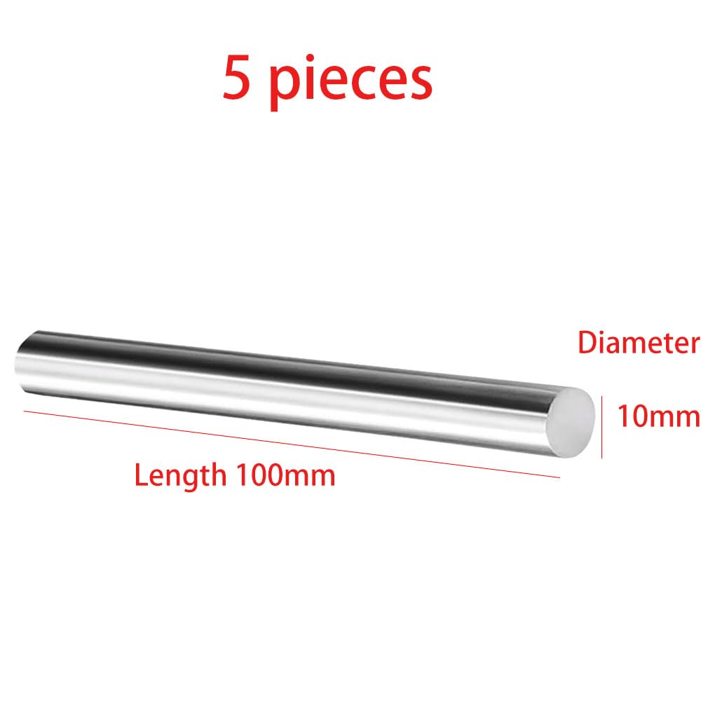pręt ze stali nierdzewnej Solidne pręty okrągłe, pręt ze stali nierdzewnej, średnica 10mm 5 sztuk 304 metalowy pręt solidny tokarka DIY Model rękodzieła, długość 300mm