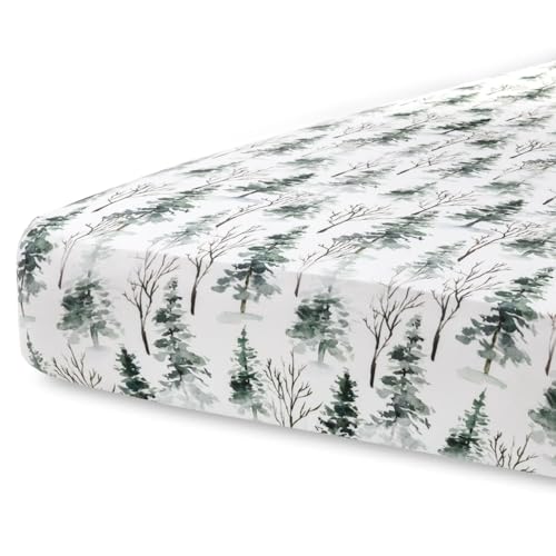 Image of Pobi Baby - Fitted Crib Sheets for Boys, Girl - Baby Crib Sheet Neutral - Crib Mattress Sheet - Ultra-Soft Cotton Crib Sheets, Toddler Bed Sheets (Magical Woods)