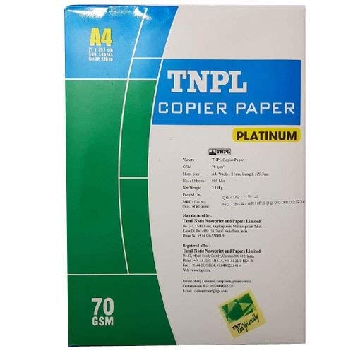 TNPL A4 70 GSM Copier Xerox Paper 500 Sheets 1 Ream (1) Amazon.in