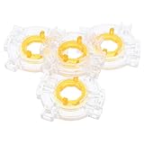 KOCKSHION 4個 ジョイスティックリストリクター八角形プラスチックベース透明白色底座ラウンド保持リング付ゲーム機用アクセサリーパーツ