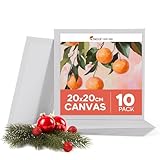Zenacolor Tela per Dipingere 20x20cm (Set da 10) - 280 g/m² 100% Cotone - Per Pittura Acr...