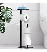 Kitsure Toilet Paper Holder Free Standing – Rustproof Metal Toilet Paper Stand for 4 Rolls with A...
