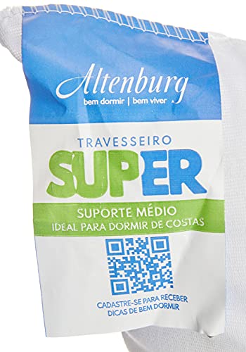 Travesseiro SUPER Médio Altenburg Super Branco Capa 100% Alg./ Recheio 100% fibra de poliéster