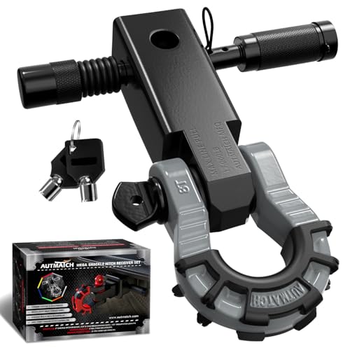 Shackle Hitch Receiver 2" with 3/4" Mega D Ring Shackle & 5/8" Lock Pin