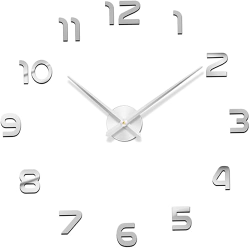 ARTIBETTER Reloj de pared grande para decoración del hogar, reloj de pared 3D para decoración del hogar, sin tictac, reloj de pared moderno, reloj
