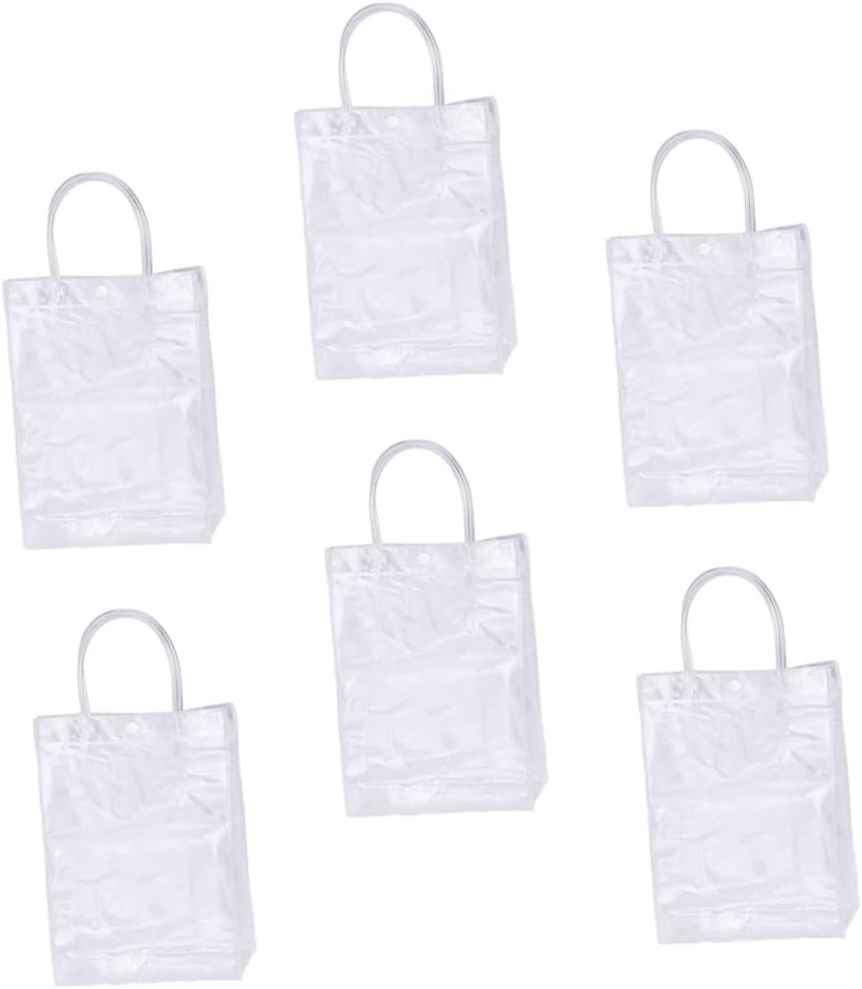 Bolsas reutilizables transparentes tipo tote PVC 6 unidades miniatura 1
