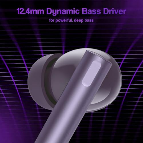 Image of Compatible with Realme Buds Air 6 TWS Earbuds with Active Noise Cancellation, Clear and Powerful Audio, Long Playback Time (Purple)