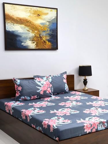 Bombay Dyeing Vista 144 TC Microfiber Dark Grey Queen Size Bedsheet with 2 Pillow Covers (B0D6KSK3YW) Amazon Price History, Amazon Price Tracker