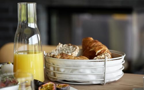 Foto von Zone Denmark Singles Brotkorb/Korb für Früchte und Gemüse, Metall und 100% Baumwolle, 25,5 cm im Durchmesser, schwarz