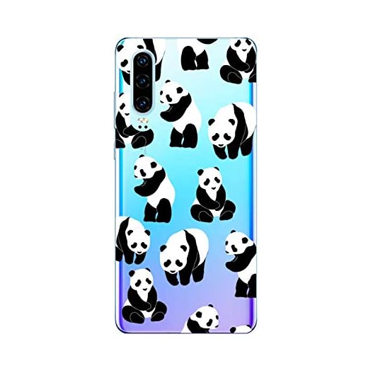 Oihxse Cristal Compatible con Huawei Nova 4 Funda Ultra-Delgado Silicona TPU Suave Protector Estuche Creativa Patrón Panda Protector Anti-Choque Carcasa Cover(Panda A5)