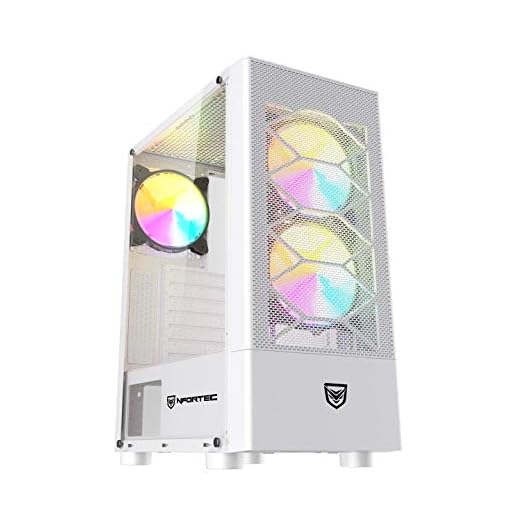 Nfortec Caelum Torre Gaming RGB con Frontal Mallado, Cristal Templado y más de 15 Modos de Iluminación - Color Blanco