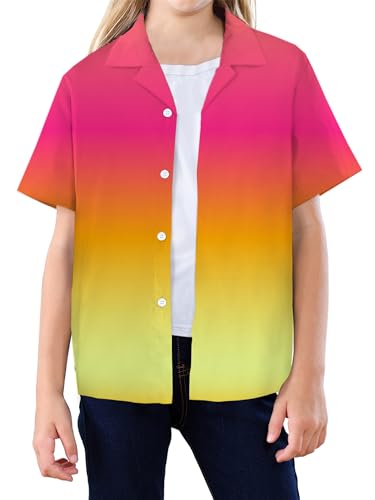 Image of SANGTREE Girls & Women's Hawaiian Shirts Button Down Short Sleeve Floral Tropical Shirt Beach Vacation Blouse Tops