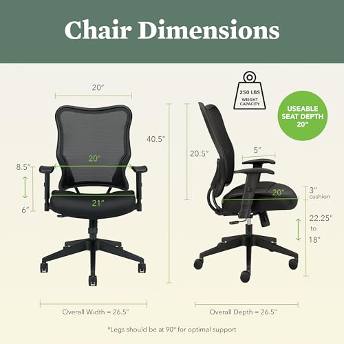 Image of HON Wave High Back Ergonomic Mesh Office Chair with Adjustable Arms, Synchro‑Tilt Recline and Swivel Wheels, Desk and Computer Chair for Home Office or Workstation, Black