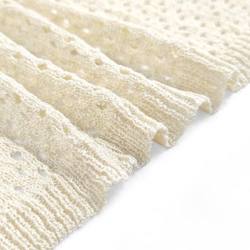 Image of Women's Tie Front Cardigan Shrugs for Dresses Summer Lightweight Crop Top Knit Crochet Sweater Beach Cover Up