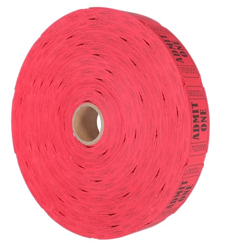 Boletos de rifa en papel rojo numerados ULTECHNOVO para gestión de entrada y sorteos de premios