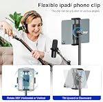 Aokeo Boom Microphone Stand Floor Tripod - Adjustable 42-68 Inch Portable With Tablet Holder and Carrying Bag - Supports Any Microphone Combination
