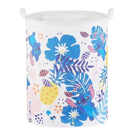 Image of Baby Nursery Hamper Decor,Kids Laundry Large Basket Foldable With Waterproof Pe Coating,LS TV Dirty Clothes Basket for Boys and Girls Birthday Gifts,Bedroom,Toy Bin (Round)