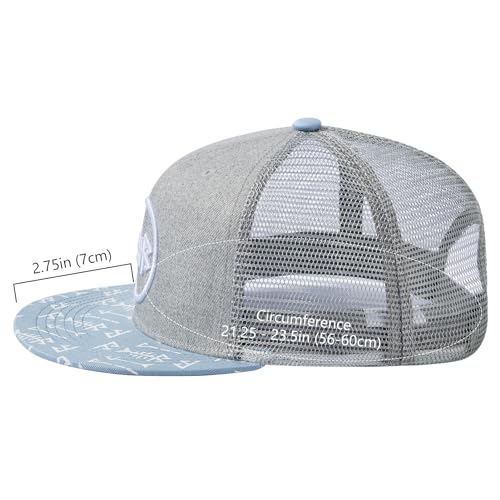 Image of BASSDASH Flat Brim Trucker Cap Adjustable Snapback Hat Mesh Back for Men Women