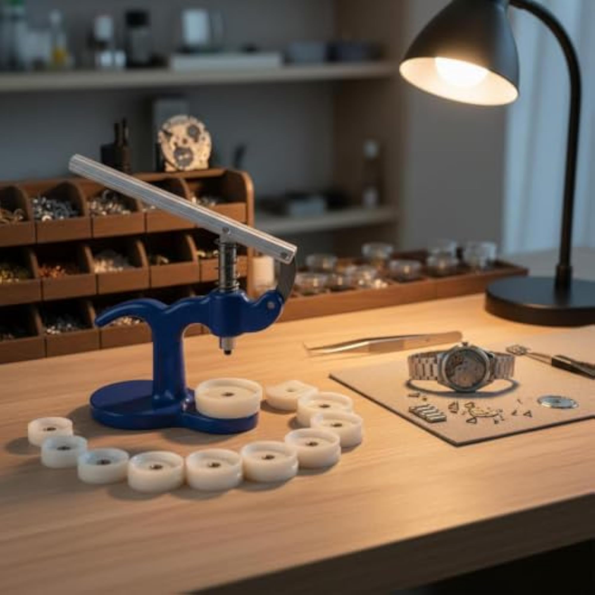 Watch Case Press Tool with 12 Dies, Vertical Design