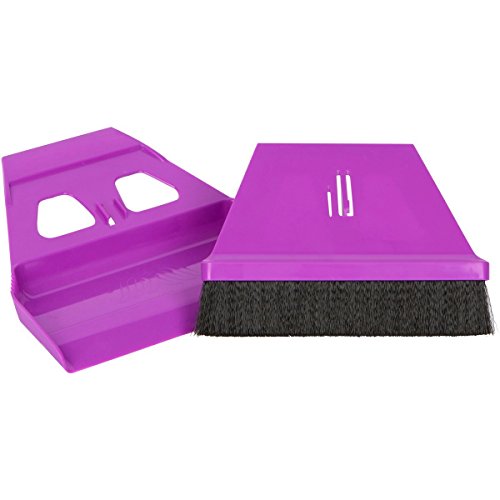miniWISP Small Broom and Dustpan Set for Home, Hand Broom Pet Hair Remover Brush, Indoor Outdoor Household Cleaning Set, 6'' Width, Purple