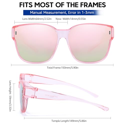 Image of Xfeel Polarized Over Glasses Sunglasses for Women Fitover Sun Glasses | Sunglasses that Fit Over Glasses, UV400 Protection, Outdoor Driving Shades, Over Reading /Prescription Glasses Sunglasses