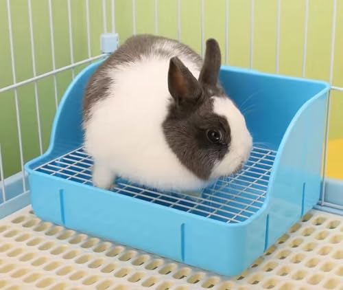 Rabbit Litter Box,Premium Durable Steel Mesh Rabbit Toilet,Large Cage Litter Tray Trainer for Rabbits Guinea Pigs,Chinchillas,Hamsters,Ferrets,Easy to Clean