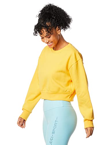 Sueter Cropped Simples, Reserva, Feminino, Amarelo, M
