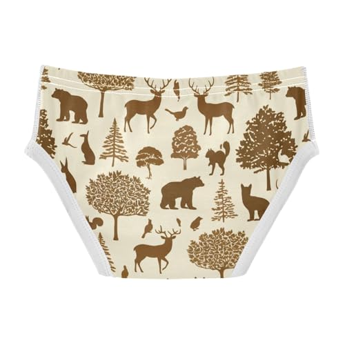 CHIFIGNO Boy Cotton Underwear Breathable Briefs Soft Brief Underwear for Toddler Boys, Cute Animals Bears Beige2