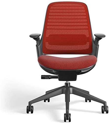 Image of Steelcase Series 1 Work Chair Office Chair - Scarlet, Hard Floor Casters