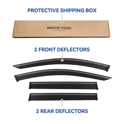 Image of Window Visors Rain Guards Shield for 2018-2024 GMC Terrain, Out-Channel Window Vent Wind Deflectors Visors Shades for 18-24 Terrain SLE SLT AT4 Denali