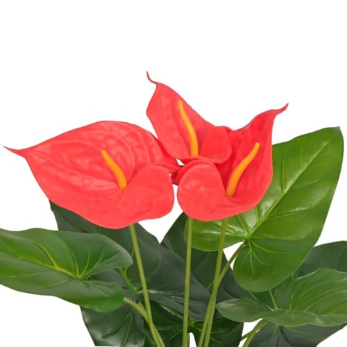 Fasba Planta de anturio Artificial con Maceta 45 cm roja y Amarilla