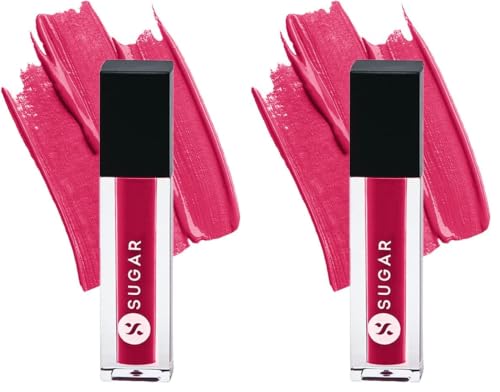 Image of SUGAR Cosmetics Smudge Me Not Liquid Lipsticks for Women | Transferproof & Waterproof | Lasts 12+ Hours | Matte Lipstick | 1.1ml - 02 Brink Of Pink (Pack of 2)