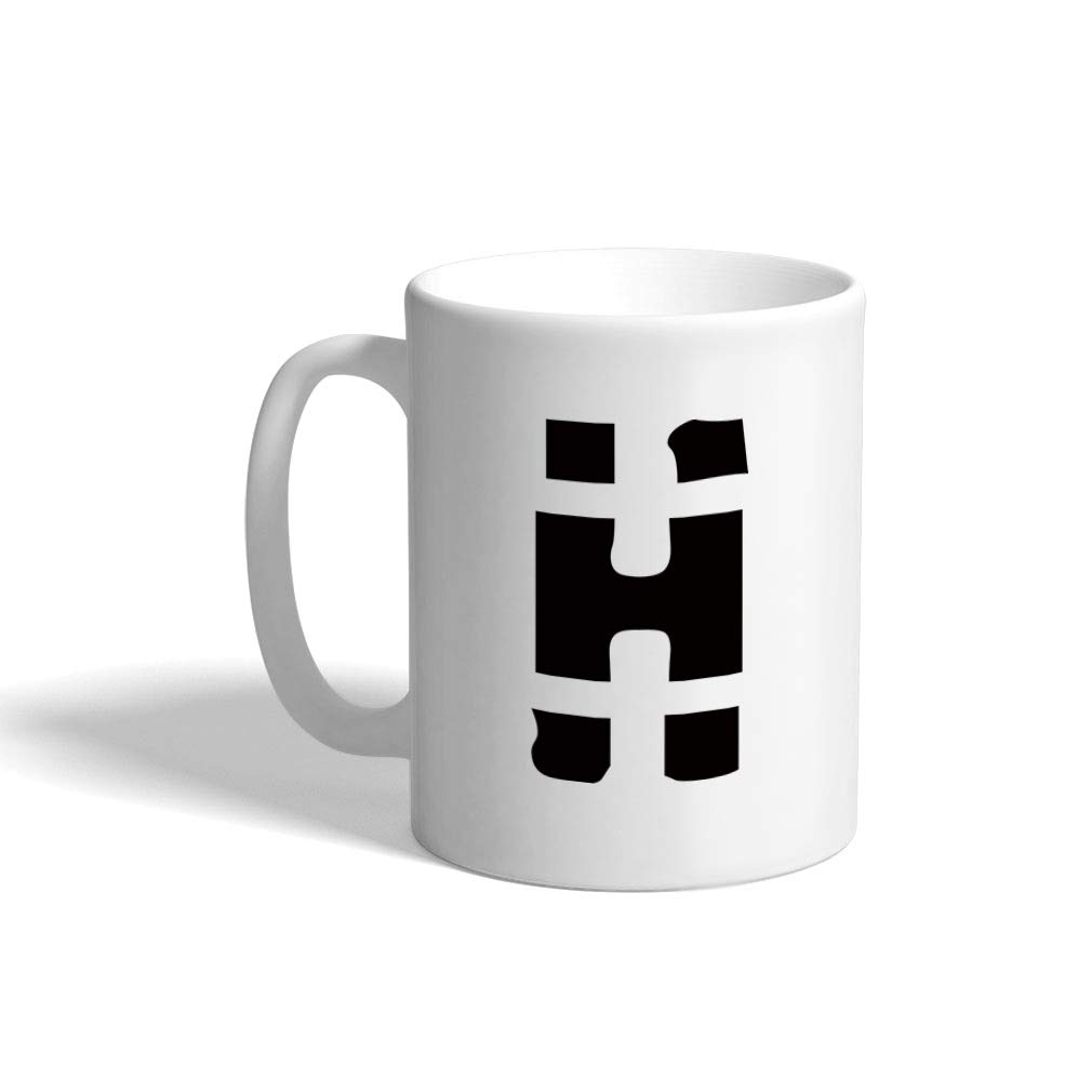 Custom Funny Coffee Mug Coffee Cup"H" Jailbird Initial Monogram Letter H White Ceramic Tea Cup 11 OZ Design Only