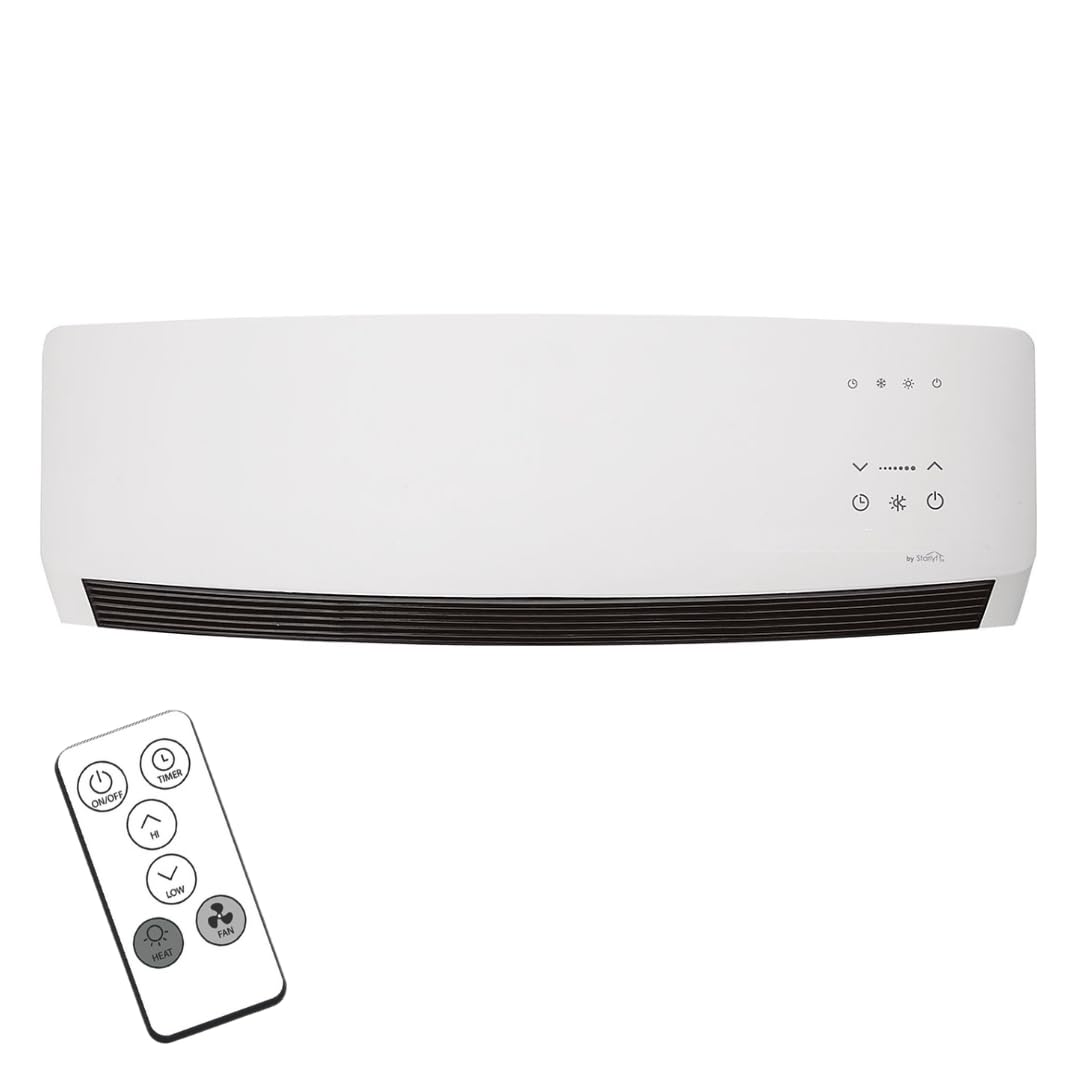 STARLYF Climate Air, Portable Heater for wall, 1600W, Ceramic Heater, Bathroom & Bedroom, Timer, Remote Control, Maximum Energy Efficiency