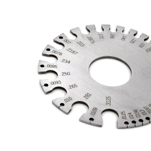 Medidor de calibre de alambre diámetro Herramienta de inspección grosor 0-36 SWG Acero inoxidable miniatura 5