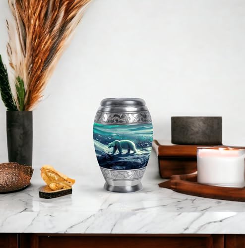 Image of Polar Bear Funeral Ash Urns Mini - Burial Urn for Adult Human Ashes - Funeral Urn - Burial Urns for Ashes - Urns for Cremation Ashes - 3 Inch Pack of 4 - Tiny Urns for Human Ashes