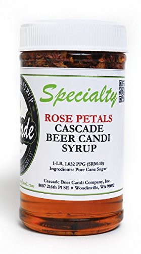 Cascade Beer Candi Syrup - Rose Petal Infused Flavor 1lb Jar